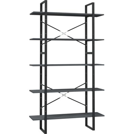 Maison Exclusive - Bücherregal 5 Fächer Grau 100x30x175 cm Massiv
