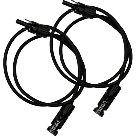 2x1m Allonge câble solaire 4mm² - MC4 - (Noir - Noir) (1/4)