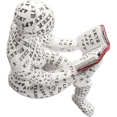 1 ornement en pâte à papier moulée représentant une femme lisant, en résine, pour étagère, objet fantaisie, marron foncé : B (taille unique) (1/5)