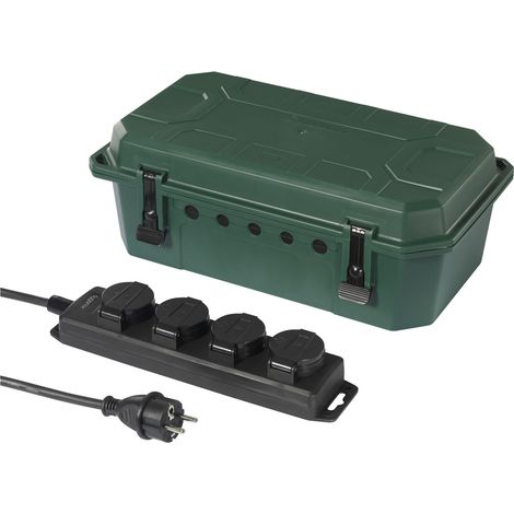 Sygonix SY-5598168 Verteilerbox 4fach  Standard-Grün (seidenmatt), Schwarz erhöhter Berührungsschutz