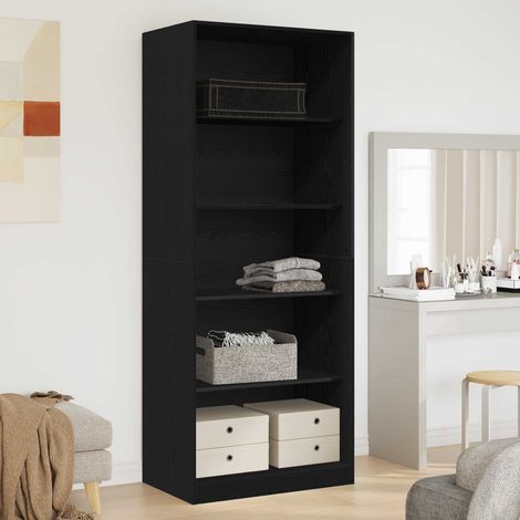 vidaXL Kleiderschrank mit Regal Schwarz Eichen-Optik 80 x 50 x 200 cm (1/5)