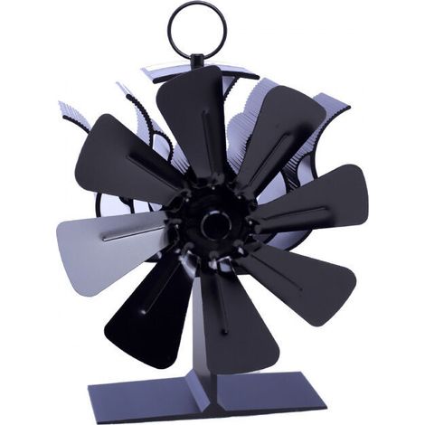 Enowelir Low-noise 8-blade wood stove fan with thermometer for wood stoves/fireplaces--DTEKGAZ