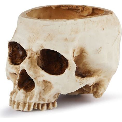 BUNTHAUS Totenkopf-Blumentopf aus Kunstharz, Totenkopf-Vase, Totenkopf-Modell aus Kunstharz für Halloween-Partys, Heimdekoration