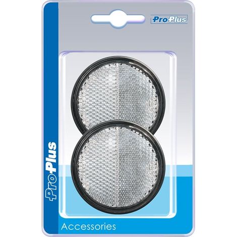 Reflector blanco 58mm autoadhesivo con placa base 2 piezas en blister