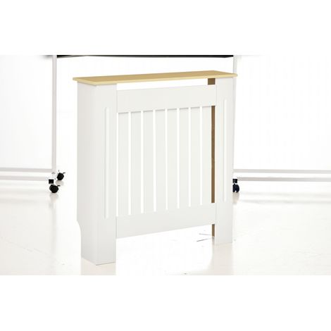 Cache-radiateur blanc en MDF 78x19x83 cm pour salon, chambre et couloir, décoration intérieure design sobre pour radiateur pratique et discret