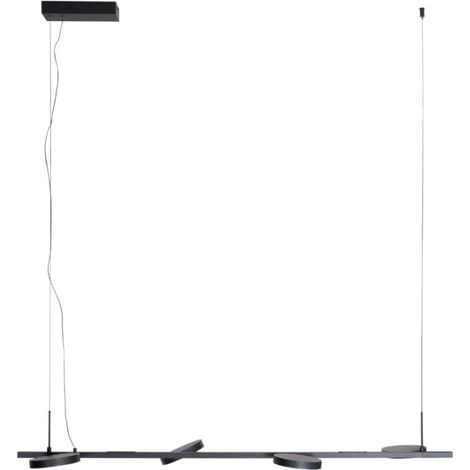 Suspension LED Maxlight Ibiza noire 4 anneaux 32W 120cm (1/4)