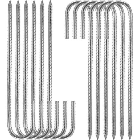 argent Piquets de fixation sol XL, Sardines, Lot de 10, galvanis, tente, 30 cm, Acier lectrozingu (1/4)