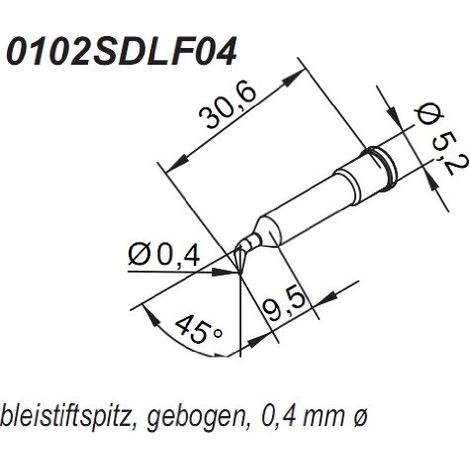 Ersa 0102SDLF04 Punta de soldar forma lápiz 0,40 mm metal