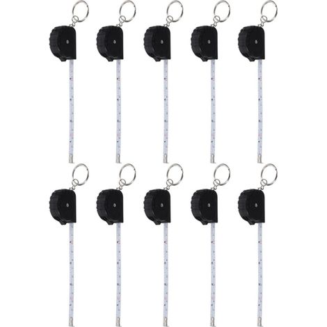 10 porte-clés avec mètre ruban rétractable compact en acier au (1/5)