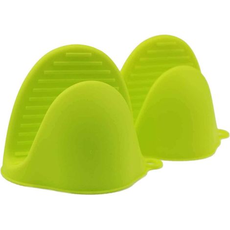 Mitaines de Four en Silicone pour Une Utilisation instantanée dans la marmite ou la Cuisine comme maniques ou Porte-gâteaux Les Mitaines de Four et Les Porte-Mitaines (Vert, 2pcs/Set) (1/5)
