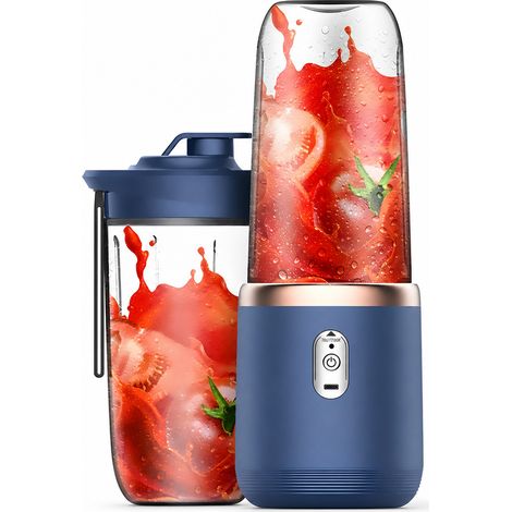Blender Portable Rechargeable USB Bleu avec 2 Gobelets pour Smoothies et Jus (1/5)