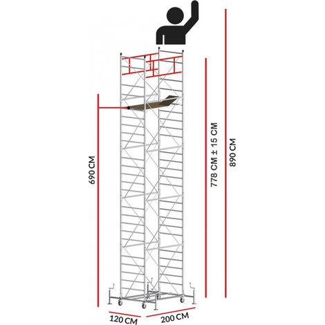 Echafaudage M5 ITALY (Hauteur de travail 8,90 m)
