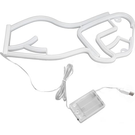 Lumière néon artistique LED, néon nu, décoration murale pour chambre, bar, mariage, salon. Alimentation USB ou piles (piles non incluses). Lumière rose. (1/5)