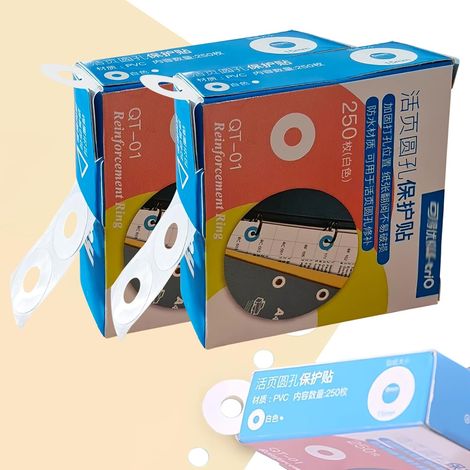 Oeillets Étiquettes 500 Pièces Classeur Renforts Autocollants de Renfort de Perforation - Anneaux de Renforcement Auto-Adhésifs Blancs Pour Bureau, éCole, Maison (1/5)