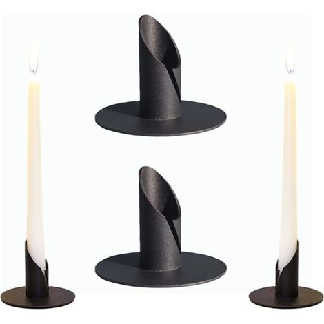 4 Pièces, NoirBougeoir, Bougeoir de Dîner aux Chandelles, Utilisé pour la Décoration du Salon et de la Chambre (1/5)
