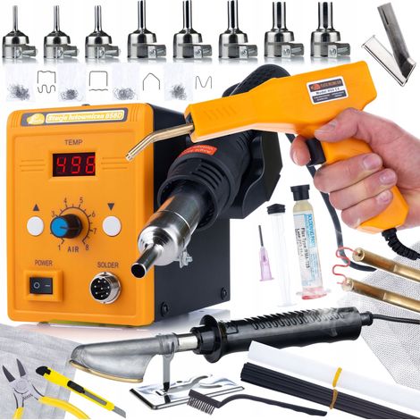 Stazione Saldante Hot-Air 858D – Set Completo con Saldatrice, Saldatore, Flussante, Ugelli e Reti 700W, 100–500°C Per Elettronica e Plastica (1/5)
