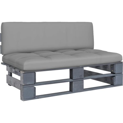 Canapé de jardin central palette Canapé relax - Banc de jardin Gris Bois de pin imprégné BV926981 - BonneVie (1/5)