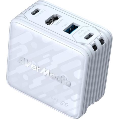 Chargeur GaN - AVERMEDIA - 100W avec Sortie HDMI 4K GC313 Blanc (1/4)