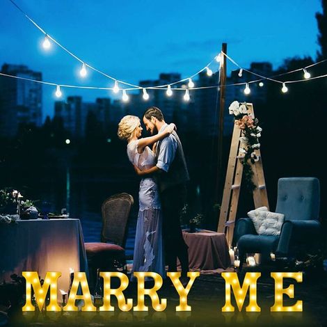 Lettre lumineuse à LED, cadeau de la Saint-Valentin - signe de mariage lumineux avec LED blanches chaudes - signe de proposition, signe de mariage, signe de fiançailles, proposition romantique (1/5)
