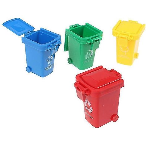 4-teiliges Spielzeug-Mülltonnen-Set für Kinder: Müllwagen-Mülltonnen, Mülleimer für den Straßenrand