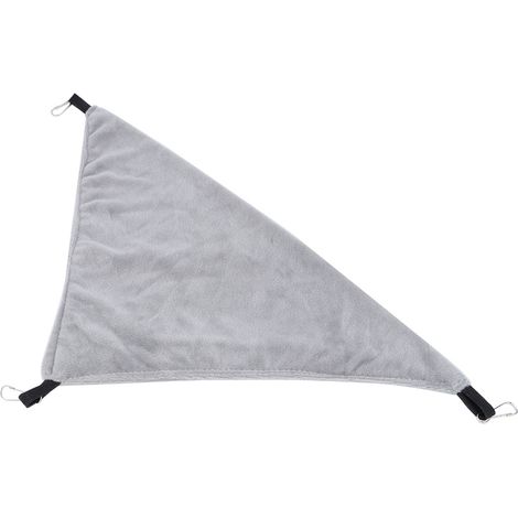 Petit hamac suspendu triangulaire pour petits animaux de compagnie : écureuil, hamster, planeur de sucre, cochon d'Inde (gris) (1/5)
