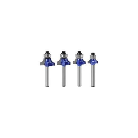 Lot de 4 fraises rondes en carbure de tungstène avec tige de 6,35 mm, diamètre de 0,6 cm, tailles : 1/8", 5/32", 3/16", 1/4"