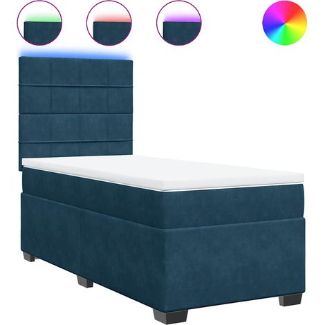 Maison Exclusive - Boxspringbett mit Matratze Blau 80x200 cm Samt (1/5)
