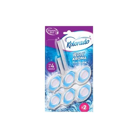 Blocchetto per WC aromatico Kolorado Roll, colore blu acquatico, 2 x 51 g