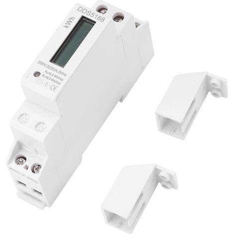 Compteur d'électricité numérique LCD, 220 V, monophasé, montage sur rail DIN, 5–32 A, compteur électronique kWh