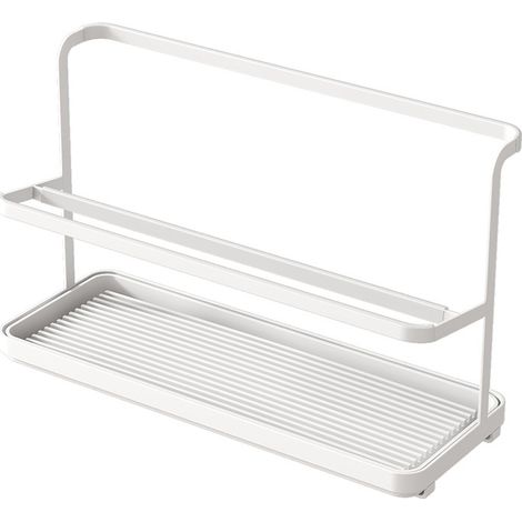 Porte-gobelets incliné style japonais petit modèle blanc, rangement sous verres planche à découper et couvercles de casserole (1/5)