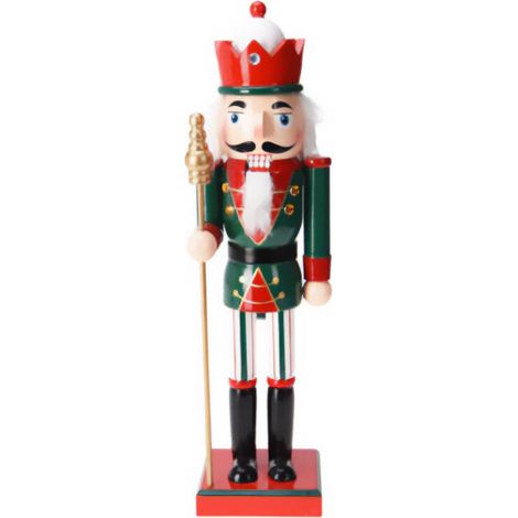 Père Noël, figurine en bois de pin, 38 cm