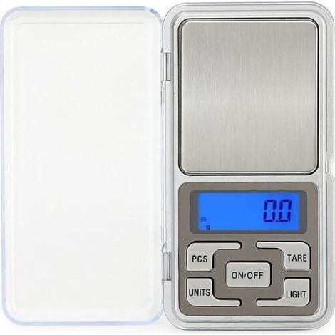 Elektronische Küchenwaage, digitale Waage, Präzision 500 g/0,1 g, Taschenwaage mit hintergrundbeleuchtetem LCD-Display für Schmuck, Tee, Hefe, Kaffee, Küchengramm usw. Silber (Batterie nicht im Liefer (1/4)
