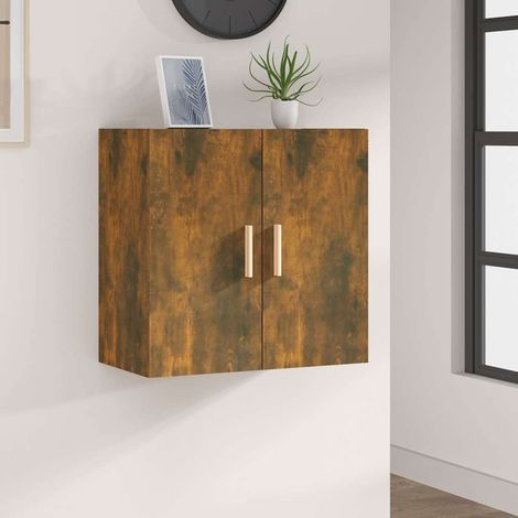 817591 vidaXL Wall Cabinet Smoked Oak 60x30x60 cm Engineered Wood (1/5)