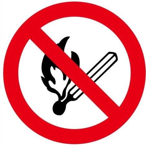 Señal de pictograma Prohibido Encender Fuego Ø 90 mm (Pack de 10 uds) SEKURECO