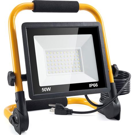Foco LED de 50 W, foco LED superbrillante de 5000 lm para exteriores, resistente al agua IP66, iluminación de seguridad para exteriores para patio, búsqueda y terraza [Clase energética G] (1/4)