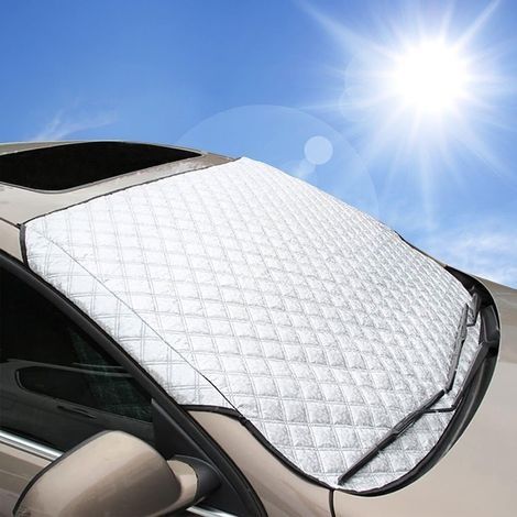 Housse de pare-brise de voiture, housse de protection extra épaisse pour pare-brise de voiture – Neige, gel, soleil, UV, anti-poussière – Convient pour voiture SUV toute l\\'année été/hiver. (1/4)