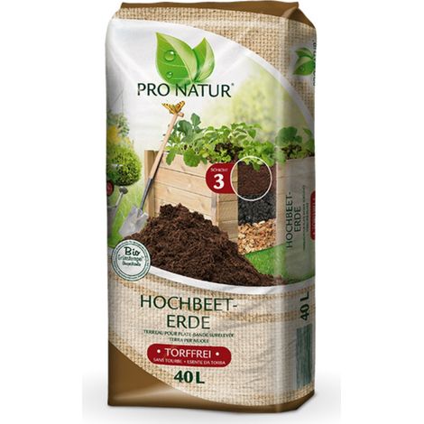 PRO NATUR Hochbeet Erde BIO Grünstempel Torffrei, 40 Ltr (1/4)