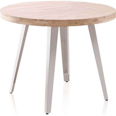 Mesa redonda fija Berg Roble - Blanco 100cm (ancho) x 78cm (alto) (1/5)