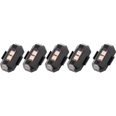 Lampes LED Clignotantes Anti-Collision Multicolores 7 Modes pour Drones Moto Quad Vélo, Feux de Sécurité Universels (1/5)