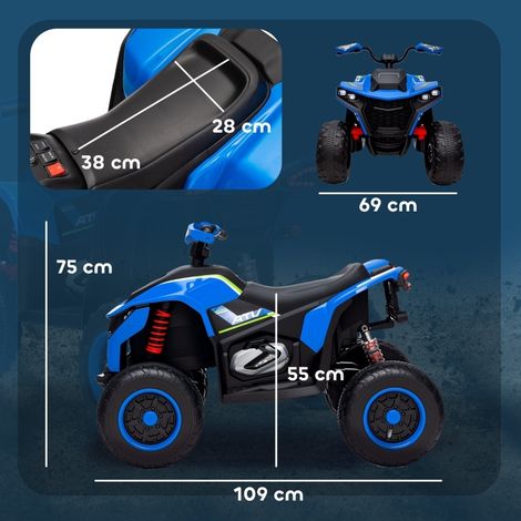 Quad eléctrico infantil 3-6 km/h con LED, música y USB azul DESVIAE (1/3)