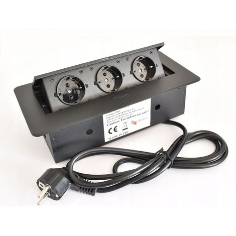 Toma de carga oculta en la encimera, cargador negro 3x230V 3600W máx. 16A (1/5)