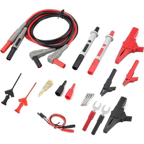 P1300D Elektronisches Digitalmultimeter Messleitungen mit Krokodilklemmen und austauschbaren Messspitzen