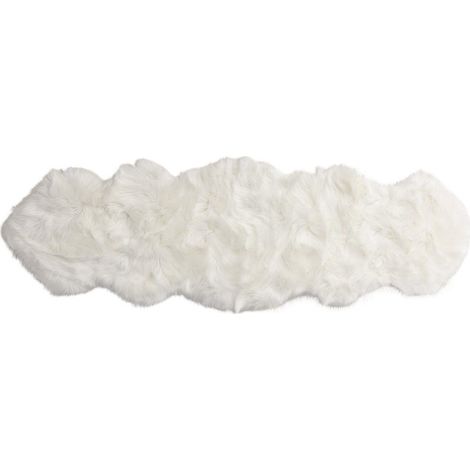 Tapis Imitation Fourrure "Katy" 55x180cm Blanc (1/5)