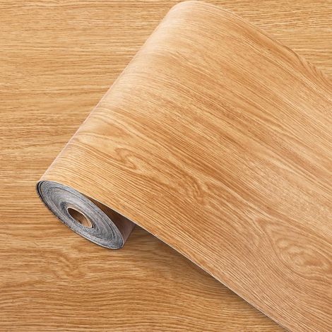 Revêtement de sol autocollant en PVC 5 m² - 40 cm x 10 m - Aspect bois - Imperméable et robuste - Facile d'entretien - Pour cuisine, salle de bain, salon - Pose facile (1/5)