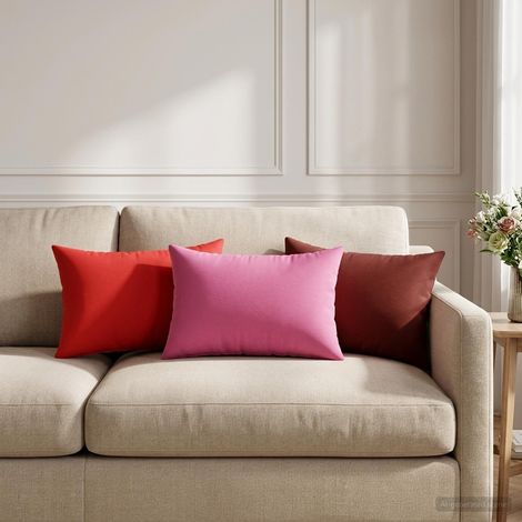 Housse de coussin 2 pcs HEERLEN Bordeaux 40 x 60 cm Polyester (1/5)