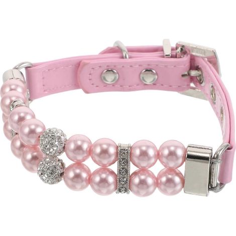 Collier pour petit chien en strass et perles, lot de 5 bijoux faits main (1/5)