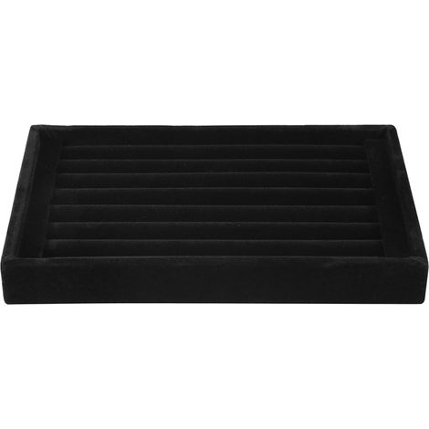 Elegant Black Ring Display Tray - Jewelry Organizer Carry for 50-70 Rings - Stackable Fashion Jewelry Case with Plush Lining (BLACK) (1/5)