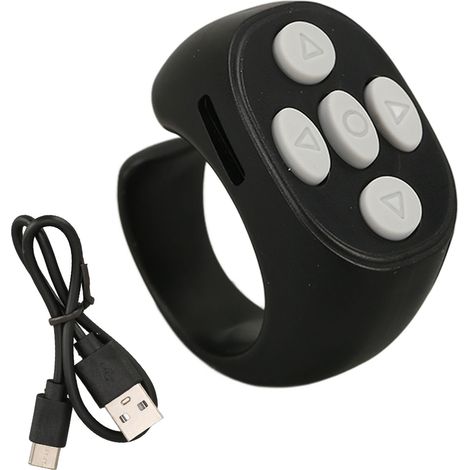Contrleur d'anneau intelligent Bluetooth 5.3, télécommande sans fil, tourne-page pour livre électronique Tik Tok, noir