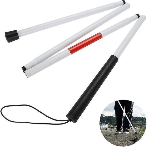 Blindenstock, faltbarer, rutschfester Stock aus reflektierendem Aluminium für die Nacht, bester mobiler Stock für sehbehinderte Menschen (Länge: 124 cm) (1/5)