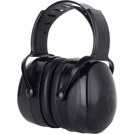 Casque anti-bruit réglable pour adulte SNR 38dB avec mousse mémoire et bande réglable, Noir